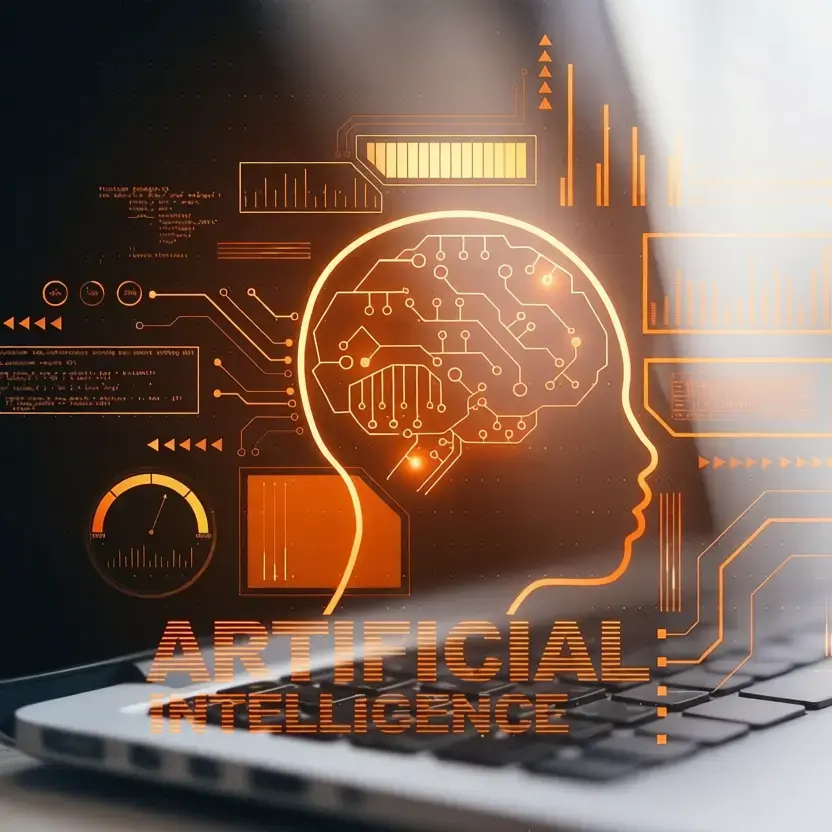 Modern workplace using digital and AI technology