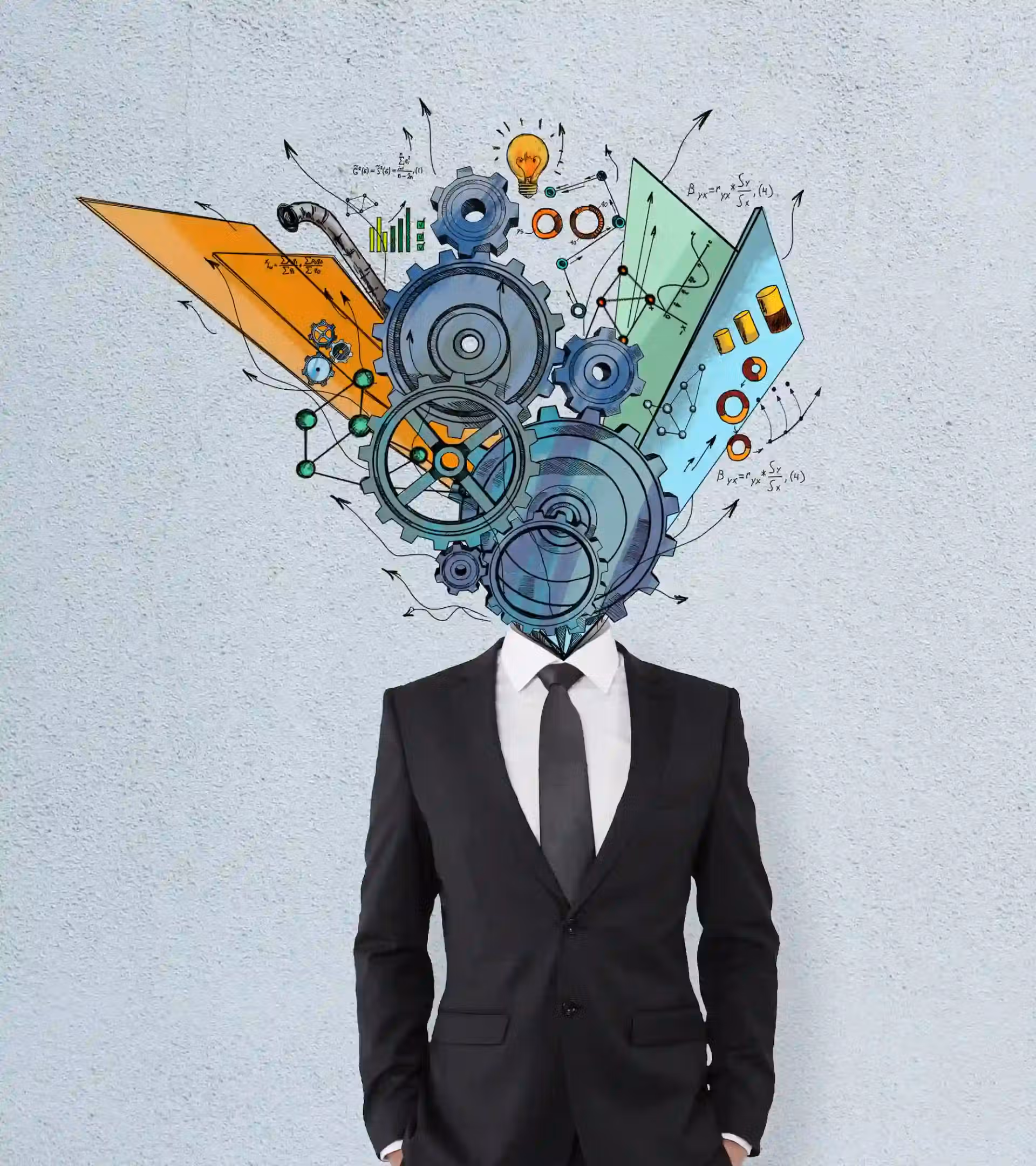 Business strategy and artificial intelligence concept